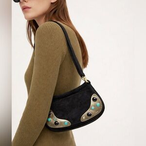 Escada Black Suede Shoulder Bag